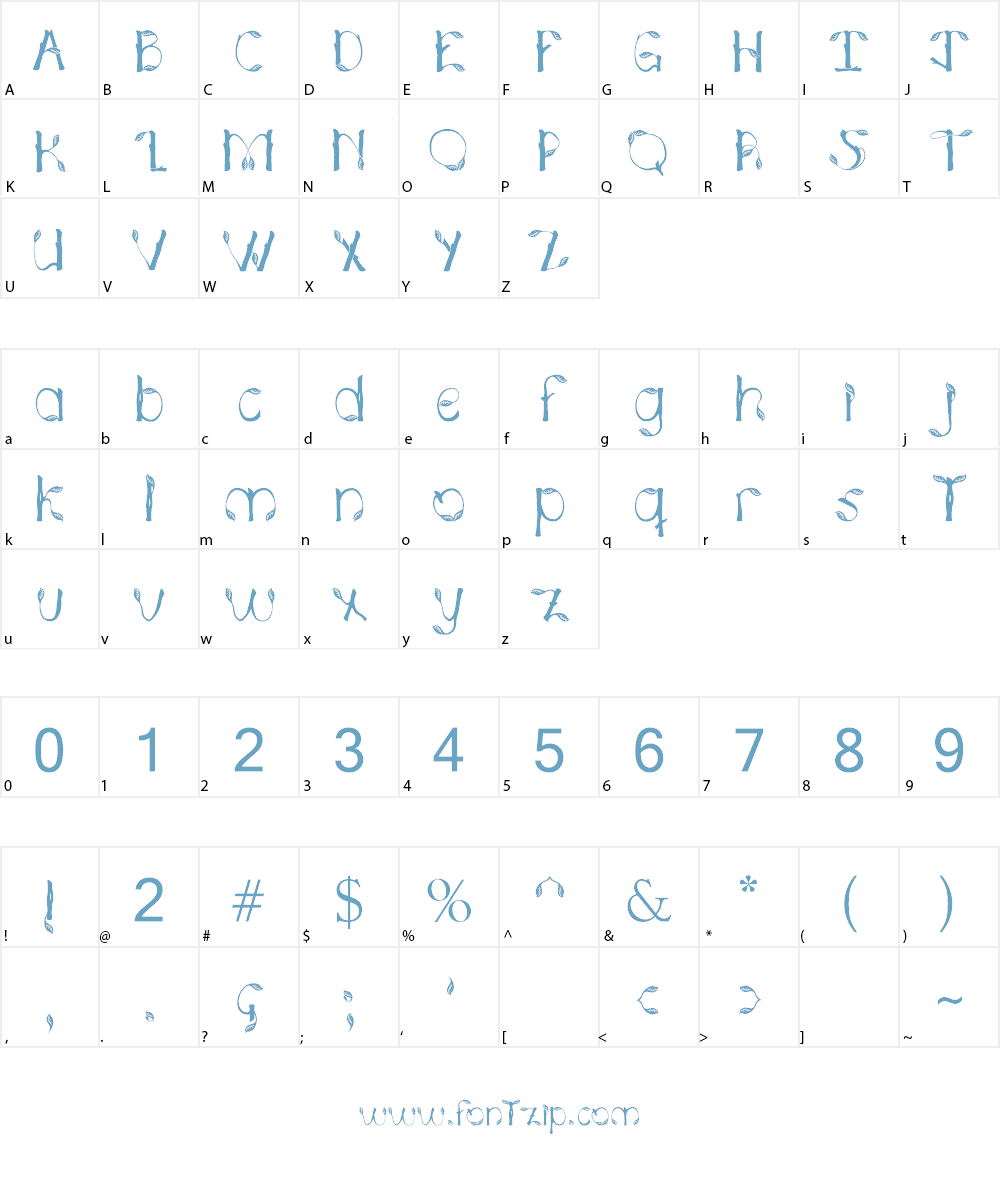 Hojas de plata Font Character